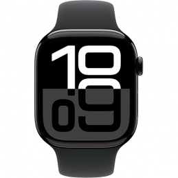 Apple Watch Series 10 GPS 46mm Jet Black Aluminum Case Sport Band S/M - Black EU