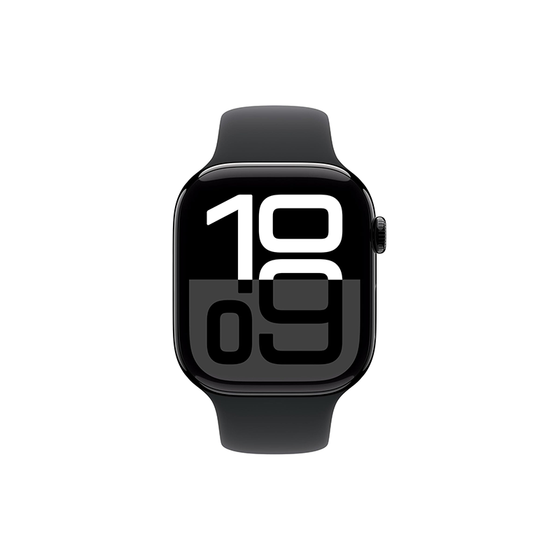 Apple Watch Series 10 GPS 46mm Jet Black Aluminum Case Sport Band S/M - Black EU